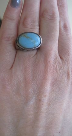 Here is a fun and colorful synthetic turquoise and enamel saddle ring. It has vibrant colors that coordinate with pretty much anything. The turquoise looks like it is some kind of composite stone or resin. Dimensions: 13.7 - 4.9 mm wide / 11 mm high off the finger Metal: sterling silver Markings: NF 925 Circa: 1990's Condition Rating: 8 (some light scratches and patina, light wear shows on stone and enamel, back of ring shows more wear) Size: 5 (free sizing not included with purchase of this rin Saddle Ring, Moon Studs, Knuckle Rings, Clover Leaf, 10k Gold, Wedding Ring Bands, Saddle, Hippie Boho, Patina