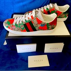 Gucci Snickers , New With Box 100% Authentic , Comes With The Original Box, Two Shoe Dust Bags And 3 Gucci Cards Regarding Care!! Size 35.5 It Runs A Little Bit Bigger , I Will Say Half Size Bigger Than The Us Size! No Flaws ..***No Return Please Purchase Responsibility! Designer Low-top Custom Sneakers With Embroidered Logo, Designer Low-top Sneakers With Embroidered Logo, Gucci High-top Sneakers With Red Sole, Gucci Designer Custom Sneakers With Rubber Sole, Designer Gucci Custom Sneakers With Rubber Sole, Designer Gucci Low-top Custom Sneakers, Gucci Designer Sneakers With Embroidered Logo, Designer Custom Sneakers With Red Sole, Designer Gucci Sneakers With Embroidered Logo