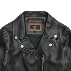 Authentic soft nappa lamb leather biker jacket. This clean & iconic silhouette includes details like an asymmetric front closure, coin pocket with personalized button snap, wide lapels, and arcuate V shape back. This is the quintessential and classic #1-s Black Biker Jacket, The Frye Company, Womens Closet, Leather Biker Jacket, Wallet Accessories, Leather Care, Biker Jacket, V Shape, Leather Women