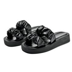 slipper color black size 5 for women Synthetic Round Toe Slip-on Flip Flops, Synthetic Slip-on Flip Flops With Round Toe, Open Toe Platform Slippers With Rubber Sole, Black Non-slip Synthetic Platform Slippers, Synthetic Open Toe Platform Slippers With Rubber Sole, Black Eva Slip-on Slippers, Black Non-slip Open Toe Platform Slippers, Black Casual Eva Platform Slippers, Black Casual Platform Slippers