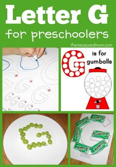 letter g activities for preschoolers to do with gumballs and pre - schoolers