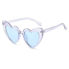 Heart-Shaped Cat Eye Sunglasses with Metal Hinge Protect your eyes in style with our Metal Hinge New Heart Shape Cat Eye Lens Sunglasses. These fashionable glasses come in a variety of candy colors and feature UV400 protection, ensuring your eyes stay safe from harmful rays. Stylish & Functional Elevate your fashion game while also taking care of your eyes with these must-have sunglasses. With a range of candy colors, these sunglasses are sure to keep your eyes safe from harmful rays while makin Blue Fun Sunglasses With Tinted Lenses, Blue Tinted Fun Sunglasses, Fun Blue Tinted Sunglasses, Trendy Light Blue Sunglasses With Gradient Lenses, Blue Cat Eye Sunglasses With Glass Lenses, Blue Sunglasses With Uva Protection For Party, Party Sunglasses With Uva Protection In Blue, Fun Blue Sunglasses For Parties, Fun Blue Sunglasses For Party