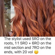 Cowgirl Copper Hair Formula, Redken Copper Hair Formulas, Cooper Red Hair, Red Hair Formulas, Hairstylist Tips, Future Cosmetologist, Hairstylist Inspiration, Redken Color Gels