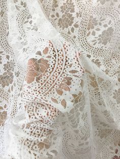 Unique design boho and beach wedding lace fabric in 3 meters long Both sides are same scalloped as you can see from picture Gorgeous for wedding gown, bridal dress, haute couture , bridal accessories Width is about 150cm , this lace is cut at 3 metrs per one piece, no longer is available . One piece is 575g at net weight, shipping cost apply accordingly . my shop link: http://www.etsy.com/shop/lacetime ------------------------------------------------------ --------------------------------------- White Cotton Lace In Bohemian Style, Bohemian White Cotton Lace, Scalloped Cotton Lace For Wedding, Bohemian Lace For Wedding, White Cotton Lace For Wedding, White Lace For Wedding, Bohemian Scalloped Lace In Cream, Bohemian Cream Scalloped Lace, Cream Bohemian Scalloped Lace