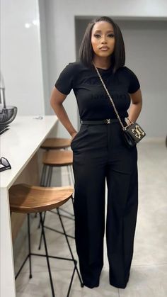 Simple Casual Office Outfit, All Black Professional Outfits Plus Size, Black Work Outfit Summer, Upscale Dinner Outfit Black Women, Work Outfits Black Women Plus Size, Modest Smart Casual, Black Work Dress Outfit Office Wear, Work Outfit Spring 2024, Smart Casual Outfit Black Women