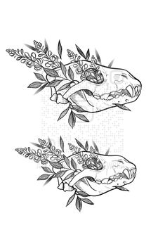 two drawings of hands with flowers and leaves on their fingers, one is holding the other hand