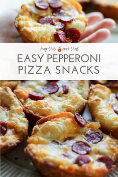 easy pepperoni pizza snacks on a plate