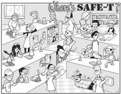 an image of people doing different things in the kitchen with words that say, where's safe?