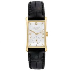 Patek Philippe Hour Glass Yellow Gold Silver Dial Vintage Mens Watch 2468 | SwissWatchExpo Classic Rectangular Watch Accessories For Formal Occasions, Classic Jewelry And Watches With Rectangular Dial, Classic Yellow Gold Watch Accessories With Subdials, Classic Yellow Gold Watch Bands With Rectangular Dial, Classic Rectangular Watches With Subdials, Classic Analog Watch With Rectangular Dial, Classic Jewelry And Watches With Rectangular Subdials, Classic Formal Watch With Rectangular Dial, Classic Analog Jewelry And Watches With Rectangular Dial