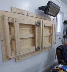 the unfinished cabinets are ready to be built into the wall and put together with tools