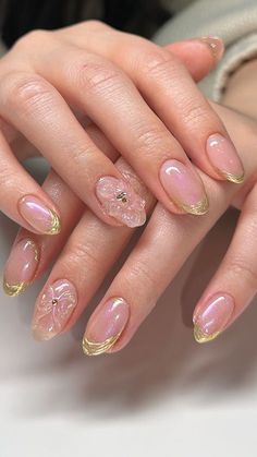 Nail Design With Chrome, Gel Powder Nails Designs, Trendy Nails Ideas 2024 June, Grad Banquet, Neutral Nail, 3d Flower Nails, French Manicure Nails, Simple Gel Nails, Dress Neck