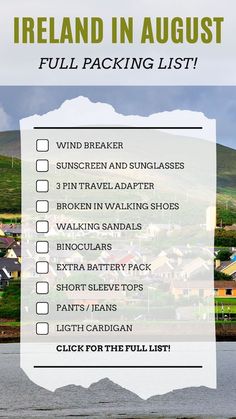 ireland in august full packing list