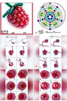 Diy Beaded Animals How To Make, Bead Work Native, Raspberry Bead Pattern, Beaded Raspberry Tutorial, Bead Pets Pattern 3d, Beading Trends 2023, Beading Projects For Beginners, 3d Bead Art, Seed Bead Crafts Diy Free Pattern