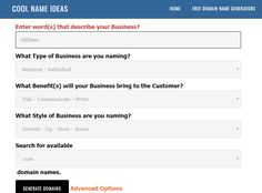 an email form with the words, what type of business are you running? and other information