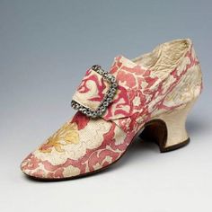 1700's Painted Shoe Shoe History, 18th Century Shoes, 1700 Fashion, Century Shoes, Historical Shoes, Victorian Shoes, Kids Leather Shoes, 18th Century Clothing, Lady Mary