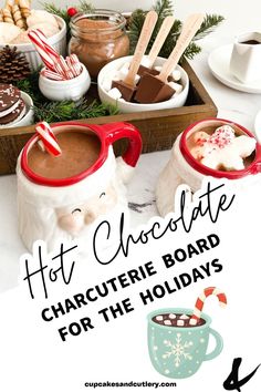 Make a Hot Cocoa Charcuterie board for any holiday celebration. This board idea is loaded with all your favorite hot chocolate toppings plus sweet treats to create a fun party bar. Set up this self-serve drink station as a dazzling centerpiece to your Christmas get-togethers.