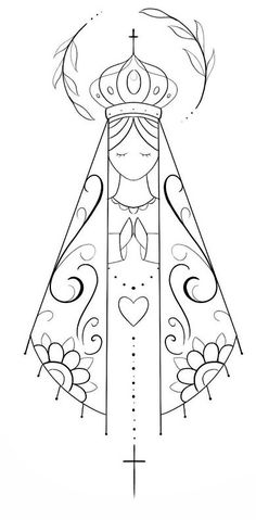 a drawing of a woman's dress with flowers and hearts on the chest, in black and white