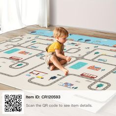 a child is playing with a play mat on the floor