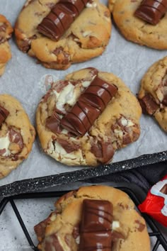 chocolate chip cookies with marshmallows in the middle