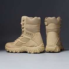 Introducing our Mens Tactical Snow Boots, designed for outdoor winter adventures. These durable boots are perfect for hiking, outdoor sports, and going out in any season. With a variety of features to keep you comfortable and protected, these boots are a must-have for any outdoor enthusiast. Benefits of our Mens Tactical Snow Boots: Made with high-quality materials for long-lasting durability Comfortable inner lining for all-day wear Secure lace closure for a snug fit Rubber sole for excellent traction on various terrain Stylish design with alphabet patterns for a unique look Don't let the cold weather hold you back from your next outdoor adventure. Invest in a pair of our Mens Tactical Snow Boots and experience the ultimate in comfort and performance. Whether you're hiking in the fall or Breathable Tactical Lace-up Hiking Boots, Wear-resistant Lace-up Work Boots For Hiking, Shock Resistant Lace-up Combat Boots For Outdoor Activities, Wear-resistant Khaki Boots For Outdoor Work, Wear-resistant High-top Hiking Boots, High-top Wear-resistant Waterproof Boots For Sports, High-top Wear-resistant Hiking Boots For Sports, High-top Wear-resistant Hiking Boots, Wear-resistant High-top Waterproof Boots