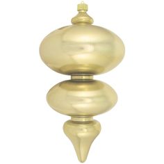 a gold metal object with two balls on it's top and one ball at the bottom