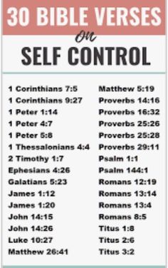 the bible verses for self control