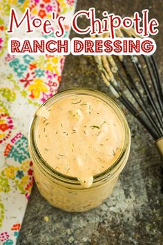 EASY MOE'S CHIPOTLE RANCH DRESSING RECIPE Chipotle Ranch Dressing Recipe, Southwest Dressing, Healthy Dressing Recipes, Chipotle Ranch Dressing, Italian Dressing Recipes, Southwest Salad, Salad Dressing Recipes Healthy, Chipotle Ranch, Ranch Dressing Recipe