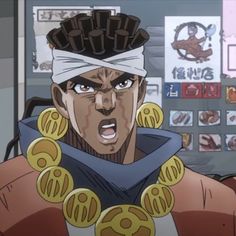 an anime character with a bandana on his head