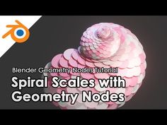 a pink and white object with the words spiral scales with geometric nodes