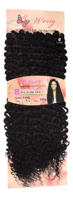 Cabelo Orgânico Cacheado Afro Weng Para Crochet Braids 70   Feito de cabelo orgânico de qualidade suprema com uma textura de cabelo macio e fofo que é lavável e fácil de cuidar.  A embalagem contém 300 gramas. Possui 8 peças todas do mesmo tamanho. Macio como cabelo humano. Cacheado Afro Possui cerca de 70 cm dobrado, esticado 140 cm. Marca: Weng Modelo: Weng Crochet F-2282. Leve e sem brilho excessivo Recomendamos 1 pacote para fechar a cabeça com volume normal, se desejar com bastante volume 2 Crochet