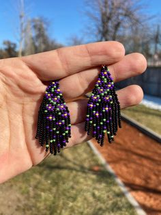 Unique Beaded Fringe Dangle Earrings, Black Beads Dangle Earrings For Festival, Unique Beaded Fringe Dangle Jewelry, Black Bead Dangle Earrings For Festivals, Black Beaded Dangle Earrings For Festivals, Black Beaded Tassel Earrings With Round Beads, Bohemian Black Beaded Dangle Jewelry, Black Beaded Chandelier Earrings, Black Beaded Dangle Chandelier Earrings