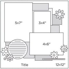 the size and width of a photo frame is shown with flowers on it, along with measurements