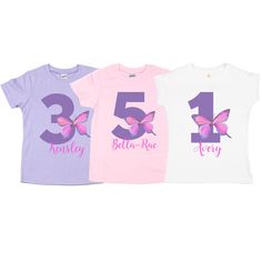 personalized kids butterfly birthday shirt Cute Purple Top For Birthday, Purple Cotton Tops For Birthday, Cotton Lavender, Personalized Birthday Shirts, Birthday Kids, Girl M, Glitter Design, Butterfly Birthday, Philadelphia Pa