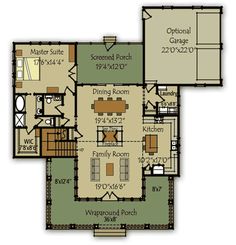 the main level floor plan for this home