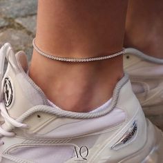 This beautiful tennis anklet is most feminine accessory from our shop! Sterling 925 silver bracelet for ankle with zirconia stones (lab-grown diamonds). Is's nice with any shoes - would be elegant accent in your look. MEASUREMENT: 21-25 cm or 8-9 inches All jewelry comes in a pretty gift box, ready to be given as a gift. Tennis Anklet, 925 Silver Bracelet, Jewelry Lookbook, Ankle Bracelet, Pretty Gift, Anklet Jewelry, Ankle Bracelets, Tennis Bracelet, Body Jewelry