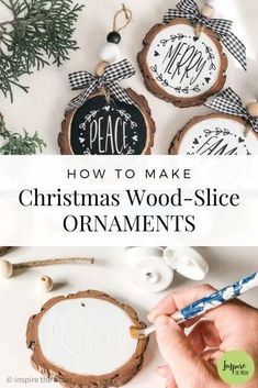 how to make christmas wood slice ornaments