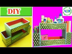 two different types of storage containers with the words diy written on them and an image of