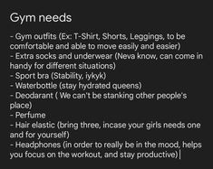 gym needs gym outfits ex t - shirt shorts leggings to be comfortable and able to move easily and easier