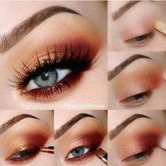 Super Hot Eye Makeup Pictorials!! Hot Eye Makeup, Brown Eye Makeup Tutorial, Goddess Party, Easy Eye Makeup Tutorial, Eye Makeup Cut Crease, Makeup Pictorial, Midnight Cowboy, Orange Makeup, Essence Cosmetics