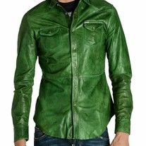 Long Haul Merchants on Storenvy Casual Green Fitted Leather Jacket, Fitted Green Leather Jacket With Long Sleeves, Fitted Green Leather Jacket, Mens Leather Shirt, Leather Shirt, Long Haul, Full Sleeves, Leather Jackets Women, Vintage Jacket