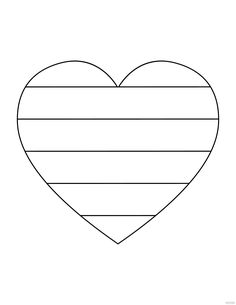 a heart with lines drawn on it in the shape of a line, black and white