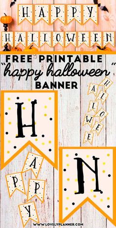 halloween printable banner with the letter h on it