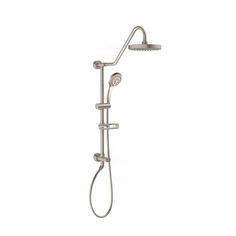 a shower head with thermostaer and hand held showerhead in stainless steel