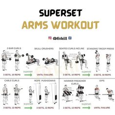 Super Set Tricep Workout, Bicep Superset Workout, Superset Arms, Superset Arm Workout, Arm Workout Men, Superset Workout, Workout Gym Routine, Arms Workout, Healthy Man