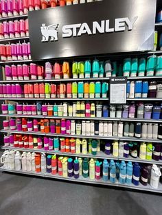 a display in a store filled with lots of different colors