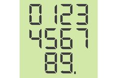 the digital numbers are displayed on a green background