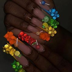 Super Cute And Stylish Ships In 5-10 Business Days Xl Nails Design, Girly Habits, Bear Nails, Jelly Bear, Bears Nails, Long Press On Nails, Nagel Tips, Coffin Shape