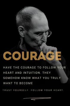 steve jobs quote on the cover of his book, courage