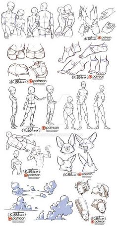 the different poses and body shapes in this drawing lesson for beginners to learn how to draw