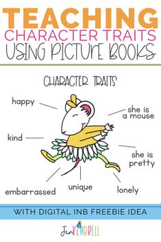 teaching character that's using picture books with digital ink freebie idea for kids